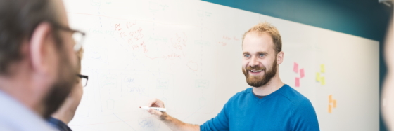 Course trainer at whiteboard