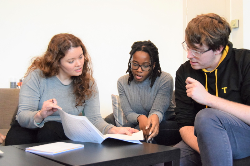 Three TechSwitchers discussing a problem